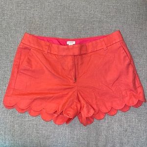 J. Crew Coral Scalloped Shorts